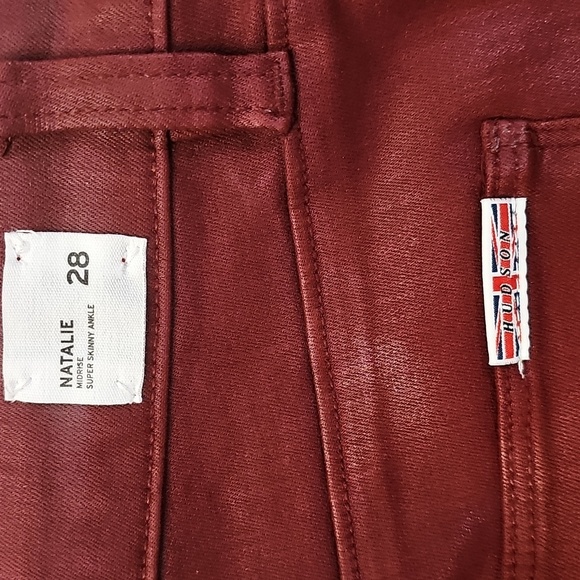 HUDSON JEANS Natalie Midrise Super Skinny Maroon Jeans Size 28 - Picture 5 of 6